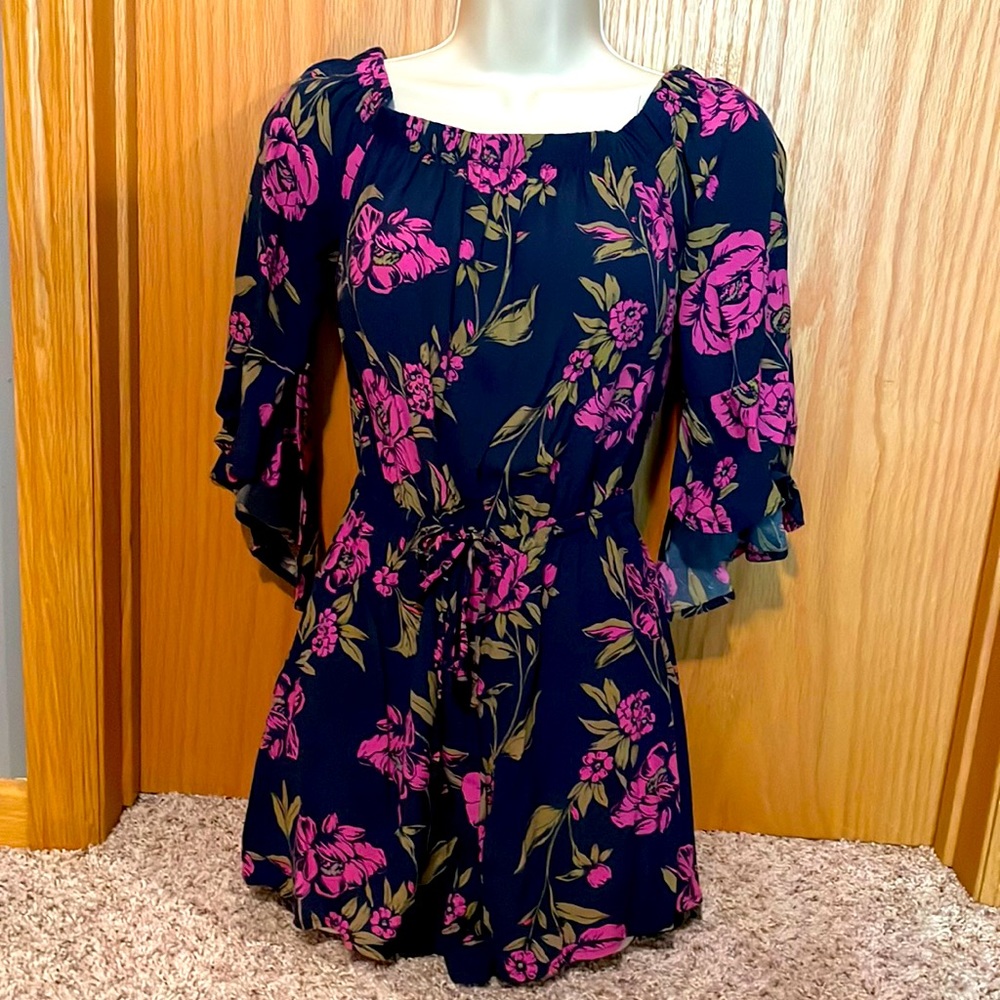 Blue and pink romper